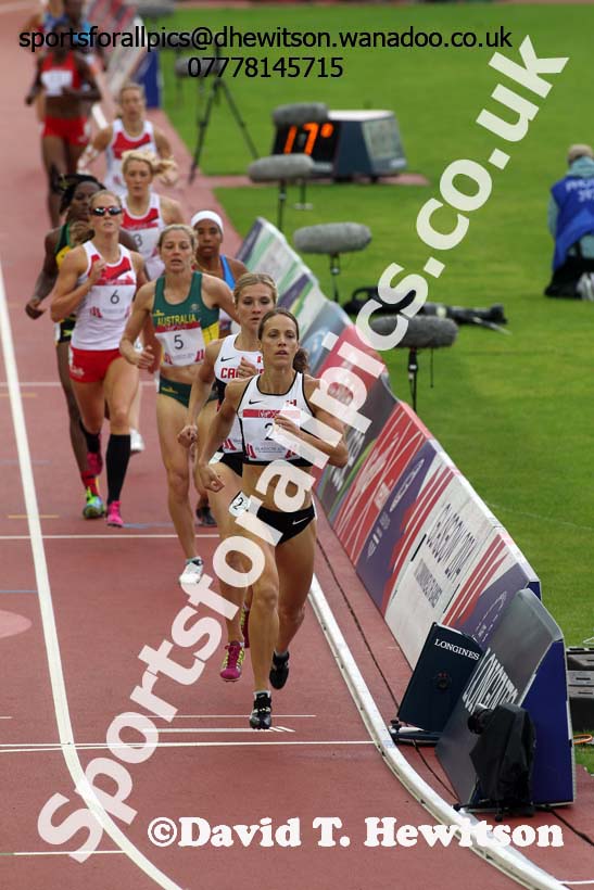 Jessica Zelinka (Canada) leaders the 800 metres heptathlon at the Commonwealth Games, Glasgow. Photo: David T. Hewitson/Sports for All Pics